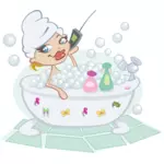 Femme au bain bulles