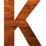 Alfabeto de textura de madeira K