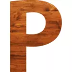 Alphabet P de la texture du bois