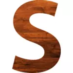 Lettre S de texture en bois