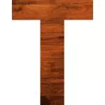 Alfabeto de textura de madera T