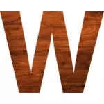 Wood texture in alphabet W