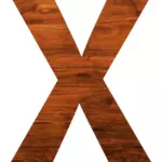 वर्णमाला एक्स में लकड़ी बनावट