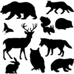صورة ظلية للحيوانات البرية