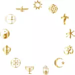 Goldene religiöser Symbole