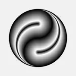 Yin yang i sølv fargebilde