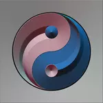 Ying yang sign in gradual blue and pink color clip art
