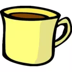 黄色のホット飲料マグカップのベクトル描画