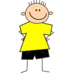 Rapaz de camisa amarela