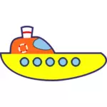 黄色の漫画のボートのベクトル描画