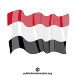 Jemenin kansallinen heiluttaa lippua