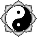 Yin Yang Lotus vektor bild