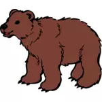 Молодой коричневый медведь векторные картинки