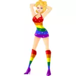 Bailarina exótica en colores LGBT