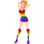 LGBT colors on ginger lady