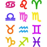 Odvážné zvěrokruhu symboly vektorový obrázek