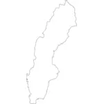 Szwecja mapa zarys wektorowa