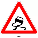Rutschig Straßenschild