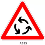 Vector illustraties van rotonde verkeer waarschuwingsteken