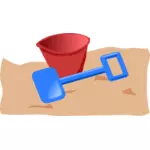Kids bucket and spade vector clip art