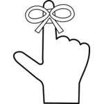 Finger and a ribbon