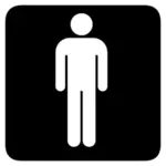 Мужской туалет квадратный знак векторное изображение