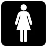 Damernas toalett fyrkantig skylt vektor bild