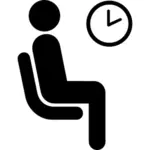 AIGA waiting room sign vector illustration