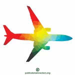 Art de couleur de silhouette d’avion de passager