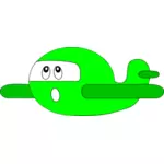 Groene cartoon vliegtuig