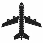 Sylwetka wektora samolotu pasażerskiego