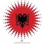 Diseño de semitonos de bandera albanesa