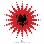 شكل الألوان النصفية مع العلم الألباني