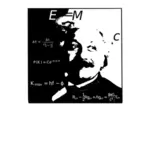Albert Einstein con sue equazioni