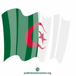 Waving flag of Algeria