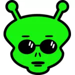 Gröna alien's ansikte