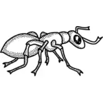 काले और सफेद धब्बेदार चींटी के ड्राइंग वेक्टर