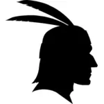 Immagine vettoriale silhouette di profilo di nativo americano
