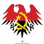 Águila heráldica con bandera de Angola