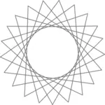 Vector illustration of line art sun
