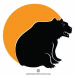 Siluet beruang marah