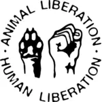 動物の解放・人間解放の記号ベクトル図面