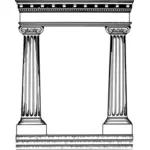 Pilares romanos frame de imagem vetorial