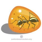Mravenec v jantaru vektorové ilustrace