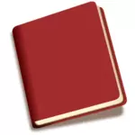 Livro vermelho inclinado com sombra