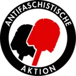 Antifascist toilet brush sign vector clip art