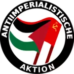 Clip art of anti-imperialist action color logo