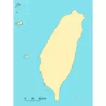 Tayvan Haritası vektör küçük resim
