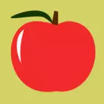 Czerwone jabłko ilustracji wektorowych z liściem