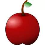Glossy apple line art vector graphics